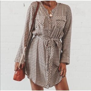 Chaser Button Up Henley Shirt Dress NEW